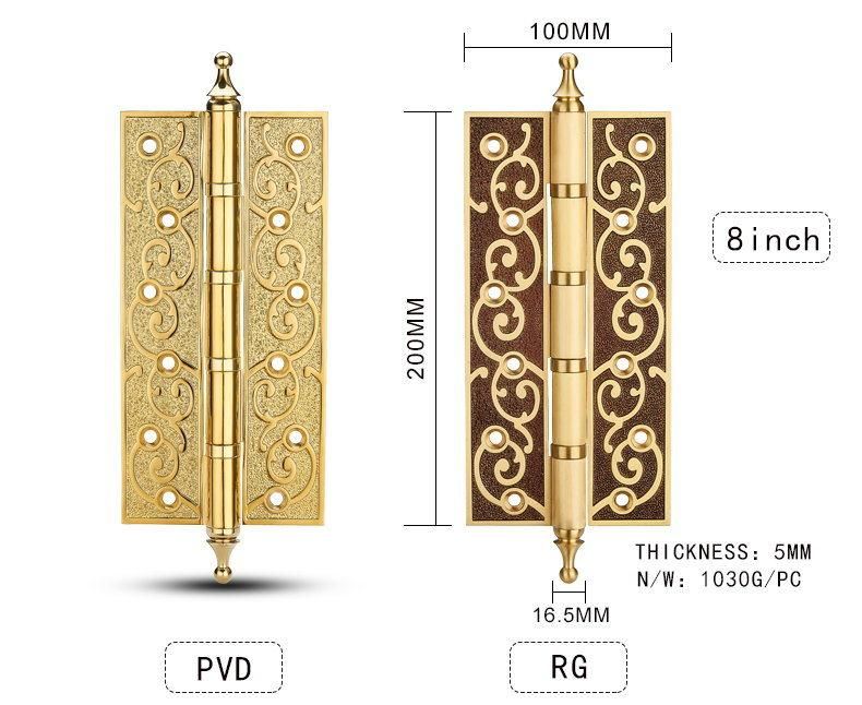 Full Brass Wooden Door Hinge Forging Copper Hinge