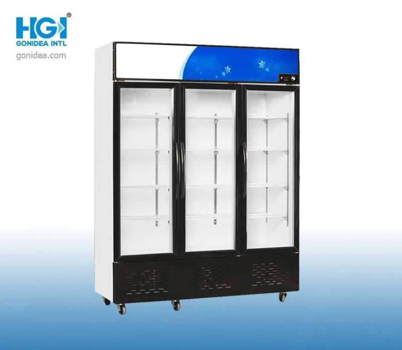 Glass Door Drink Display Upright Showcase for Supermarket Store LC-268