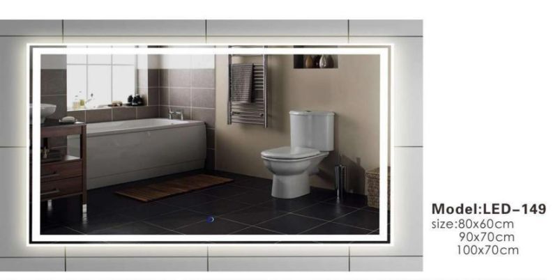 Double Super White Silver Glass Gless LED Bathroom Smart Mirror