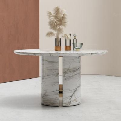 French Design Round Luxury Modern Dinner Table Set