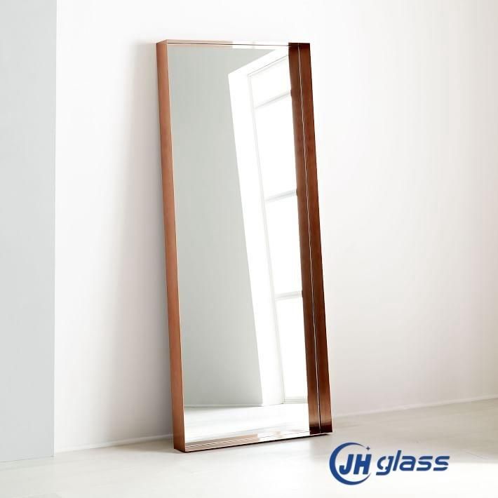 Standing Decorative Recessed Design Rectangle Metal Frame Dressing Mirror