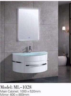 Wave Home Furniture Products Curve PVC Cabinet with LED Mirror