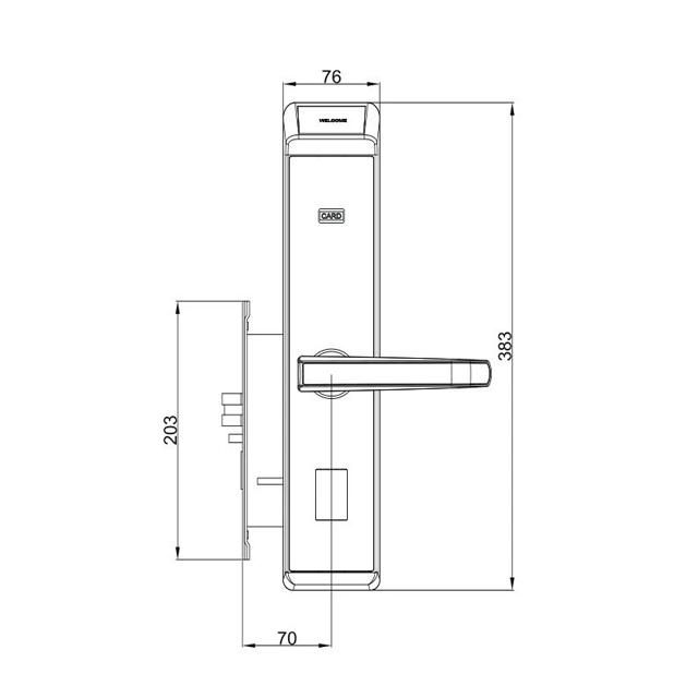 Casma Fingerprint Scanner Furniture Commercial Glass Double Door Lock