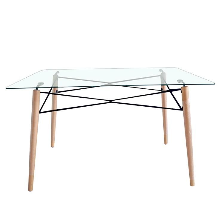Free Sample Restaurant Furniture 4 Seater Glass Small Dining Table in Vietnam