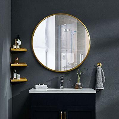 Bedroom House Decoration Steel Aluminum Metal Frame Black Golden Brush Matte Bathroom Mirror