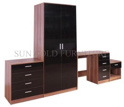 Cheap Hot Sell Modern High Glossy Bedroom Furniture Set with Wardrobe, Bedside Table, Chest, Dresser (SZ-WD013)