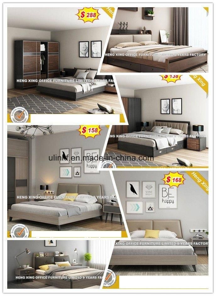 Latest Modern Melamine Wooden Hotel Bedroom Furniture King Bed