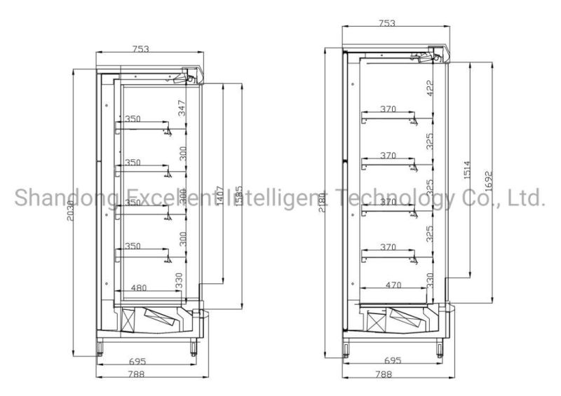 Glass Door Chiller Freezer Display Refrigerator Showcase Refrigerated Display Cases Cabinet