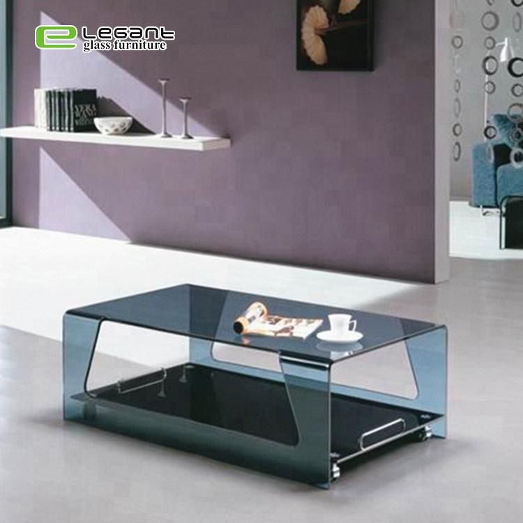 Moved Glass Shelf Bent Glass Center Coffee Table