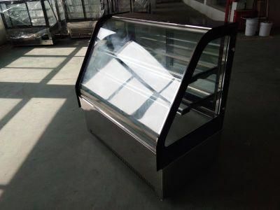 Glass Door Stainless Steel Cake Refrigerating Display Showcase