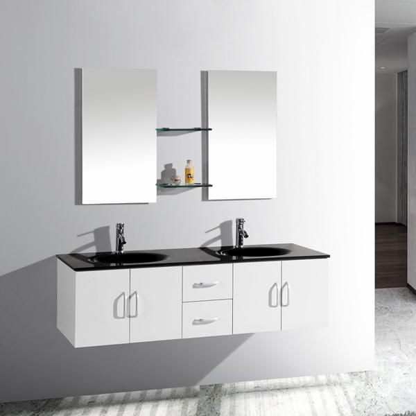 Tempered Glass Basin Bathroom Cabinet for Two Persons T9001d