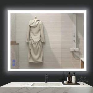 LED Lighted Mirror Bathroom Wall Mounted Backlit Design with Adjustable Daylights and Memory Touch Button, Defogger and Waterproof