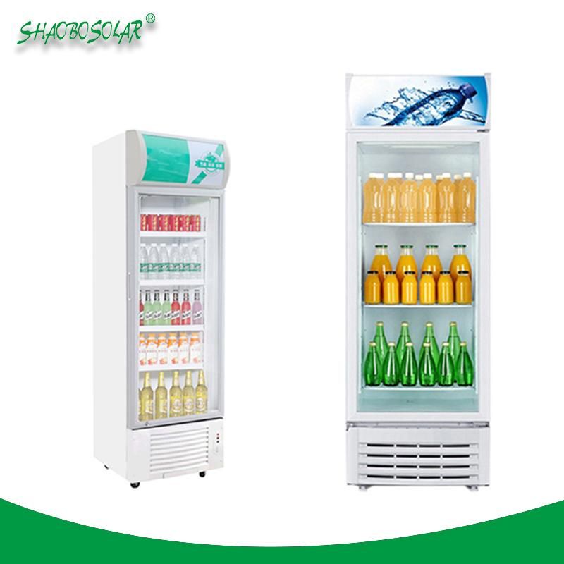 Refrigerator Solar DC Appliances Commercial Cooler Display Show Case 236liters