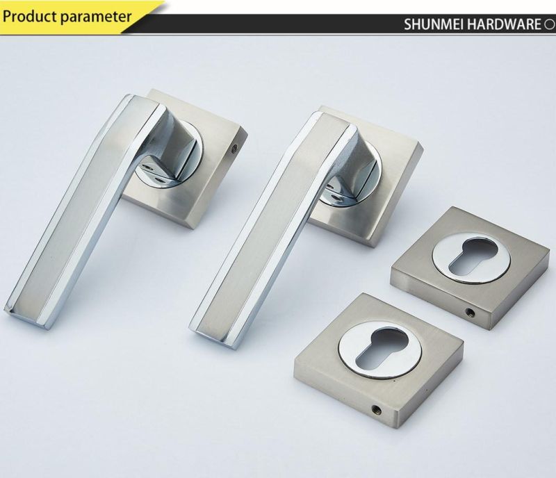 Aluminium Handle Zinc Rosette for Wooden Door