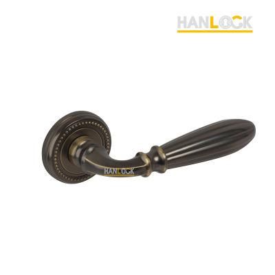 Bronze Color Plated Zinc Alloy Front Wooden Door Lever Handle for Hotel/Villa