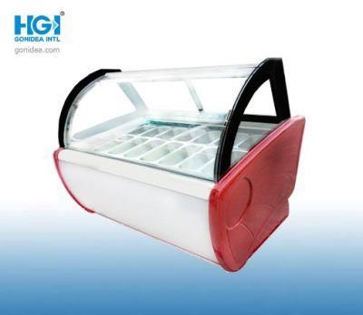 Commercial Ice Cream Refrigerated Glass Display Freezer Showcase Dd-12