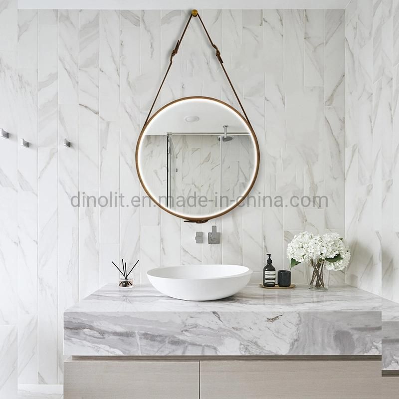 Bathroom IP44 LED Circle Dimming Light Aluminum Frame Waterproof Decorative Fogless Multi-Function Bath Vanity Mirror with Belt/Touch Switch/Anti-Fog Film