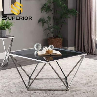 High Quality Square Center Cafe Table with 304 and 201 Stainless Steel Base