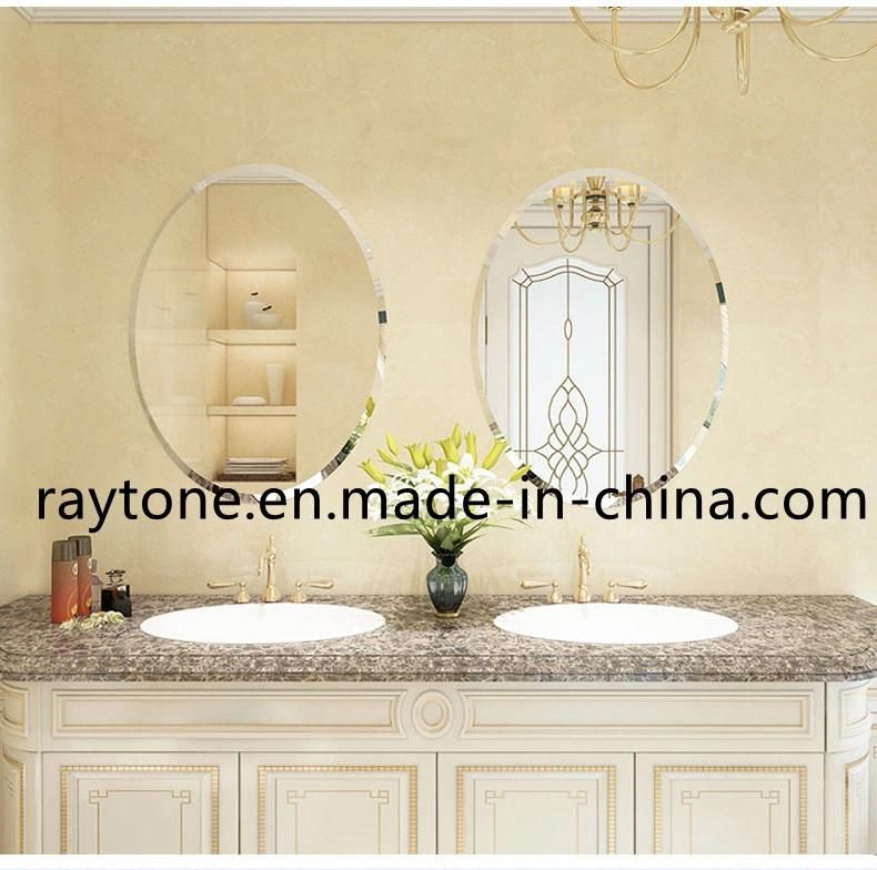 Oval Beveled Polished Frameless Wall Mirror for Bathroom Vanity Bedroom