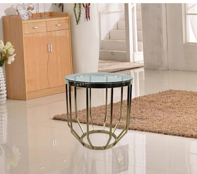 Modern Design Wedding Flower Extendable Black Chrome Coffee Table