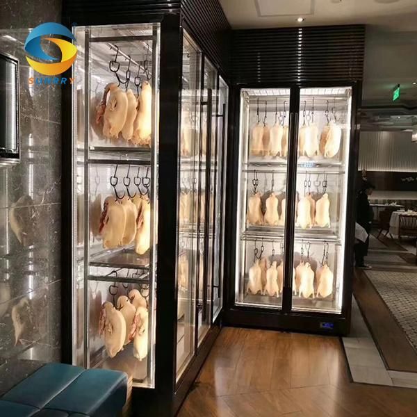 Commercial Kitchen Equipment Dry Age Fridge Beef Glass Door Meat Aging Fridge Beef Beef Dry Age Fridge Cabinet