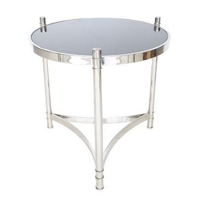 Modern Living Room Furniture Round End Table Marble Stainless Steel Coffee Table Set