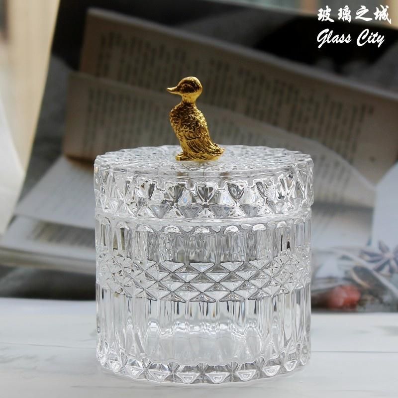 Wholesale Clear Candle Jar Glass Candle Holders, Glass Candle Stick with Lid for Candle Making