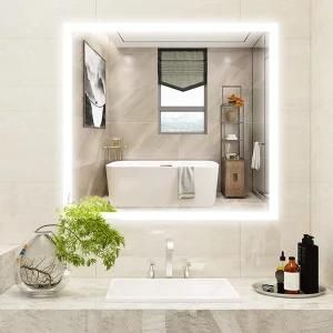 Vanity Art 30&quot; X 28&quot; Rectangular Wall-Mounted Frameless LED Lighted Bathroom Vanity Mirror with Touch Sensor