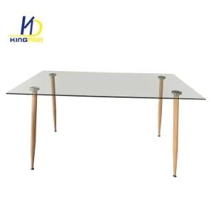 Design Different Size Metal Legs Dining Glass Table