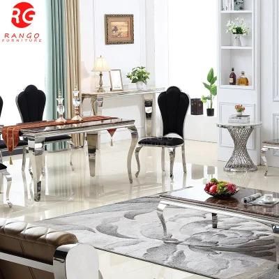 Kitchen Dining Room Furniture Glass Top Dining Table Set with 6 8 12 Velvet Dining Chairs Dining Table Set