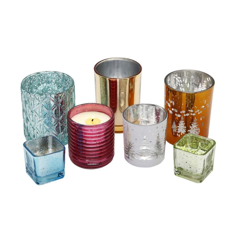 3 Wicks Candle Holders Luxury Wide Mouth Jar for Candles Home Decoration Glassware Candle Jar Home Decor Candle Holder