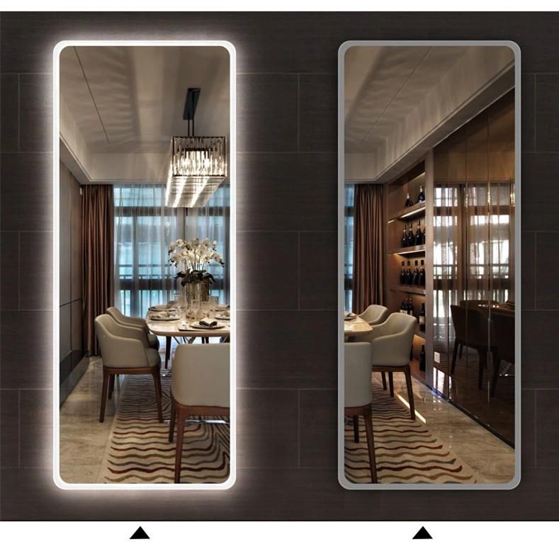 Full Length Wall Mounting Modern Aluminum LED Dressing Mirror/ Glass Decorative Mirror Full Body LED Mirror