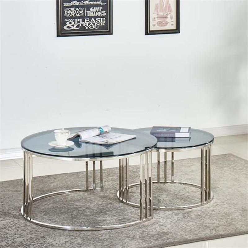 Hot Selling Modern Luxury Round Metal Nest Table Coffee Table