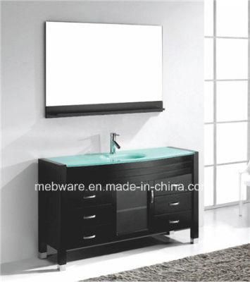 Modern Design Black Solid Wood Bathroom Cabinet
