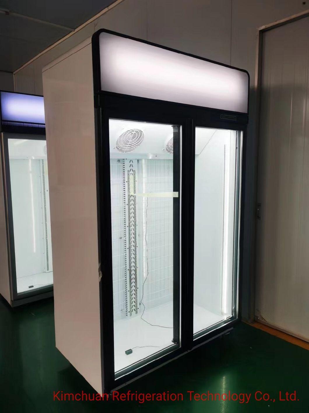Fruit Display Stand Showcase Cooler Commercial Glass Door Freezer Beverage Cooler Refrigerator for Supermarket