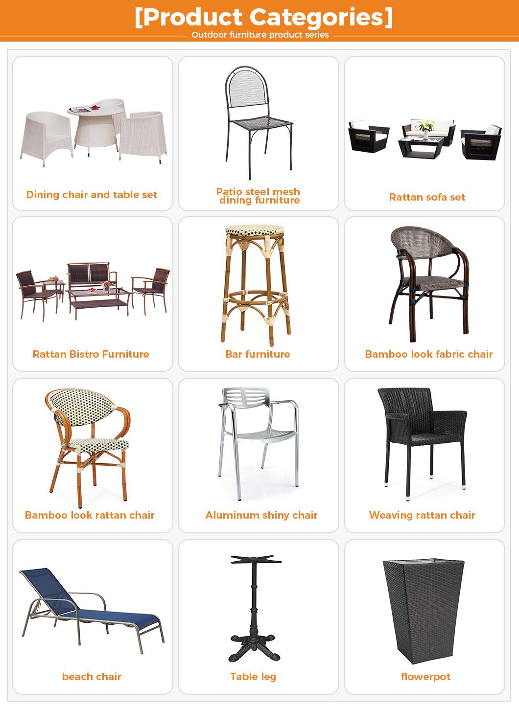 Outdoor Restaurant Aluminum Alloy Table Sets Garden Furniture Table with Glass Top