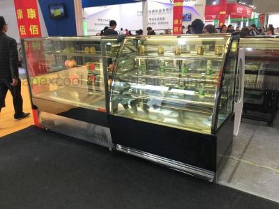 3-Shelf Double Curved Glass Display Cake Refrigerator Showcase