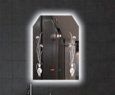 China Wholesale Modern Silver Rectangle LED Toilet Mirror Salon Furniture