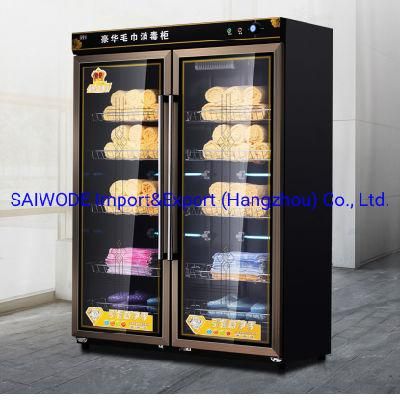 1700L Double Glass Door Stainless Steel Towel Disinfection Cabinet for Hotel Restaurant SPA