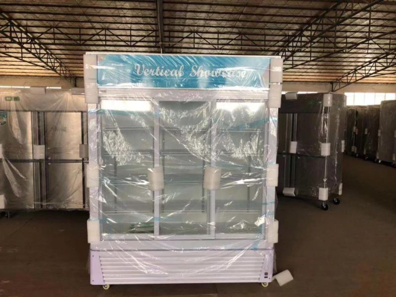 Commercial Refrigerator Manufacturer Sliding Glass Door 760L Beverage Showcase/Display