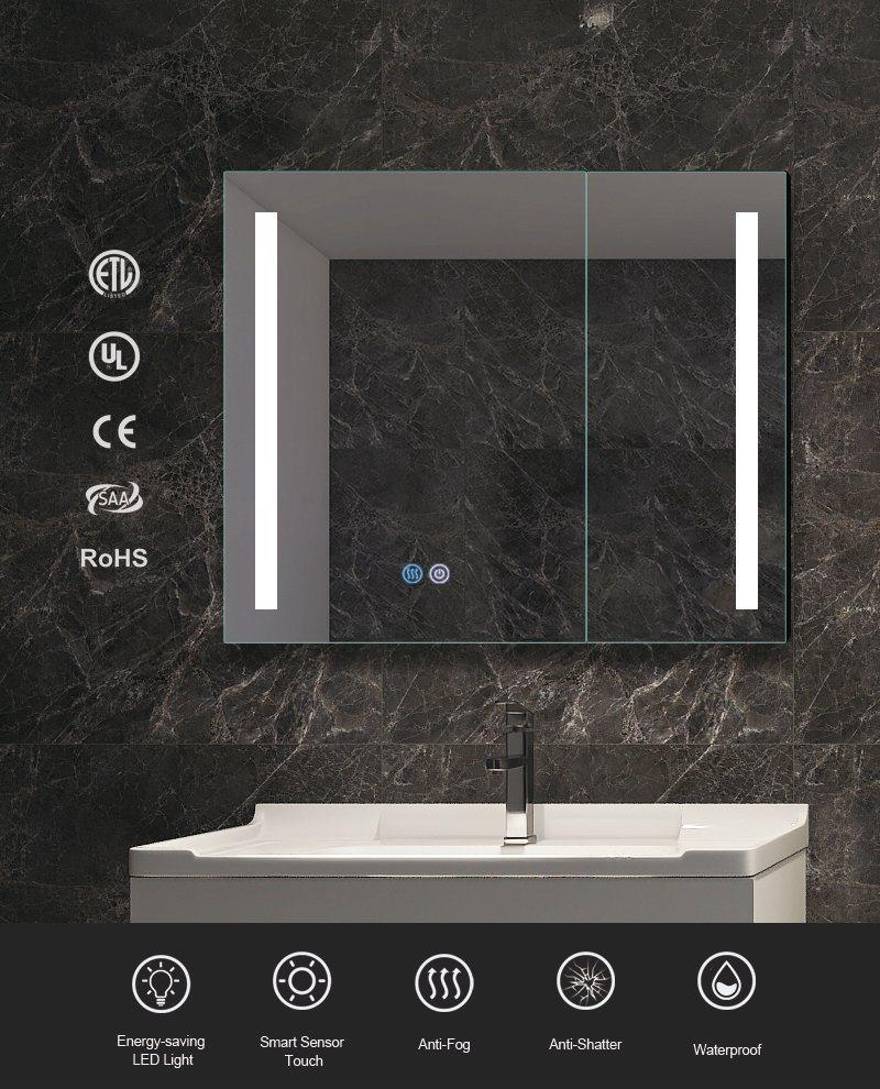 Home Decorative Bathroom Vanity LED Light Mirror with Cabinet