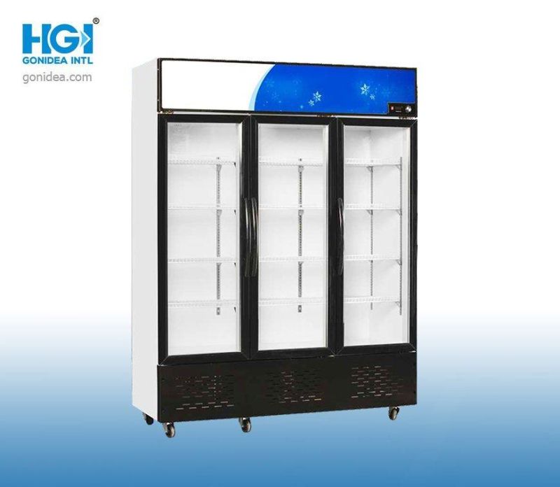 Commercial Market Cooler Glass Door Display Upright Showcases LC-228