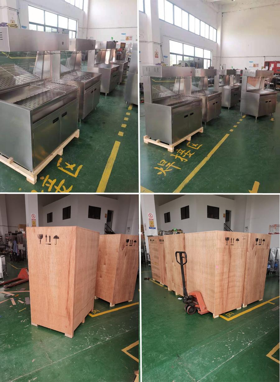 Kitchen Equipment Food Display Stainless Steel Electric Glass Warming Showcase