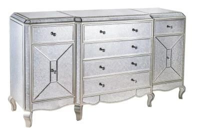 Professional Reusable Mirrored Credenza Silver Mirrored Sideboard for Home