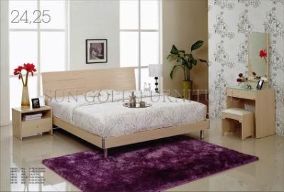 Hot Sale Cheap White Varnish Bed / Modern Bedroom Furniture Set / Home Furniture