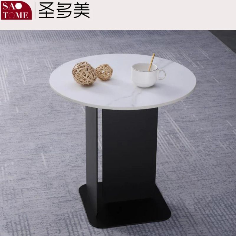 Modern Leisure Living Room Furniture L-Shaped Base Slate/Marble Small Coffee Table