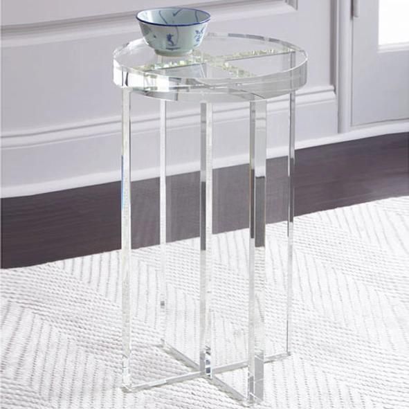 2018 Latest Creative Design Multipurpose Clear Acrylic 2 Shelves Nightstand Acrylic Computer Desk Glass Coffee Table