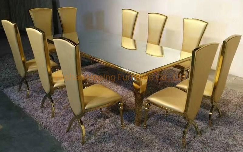 Event Furniture Mirror Glass Top Stainless Steel Base Banquet Dining Round Cake Table