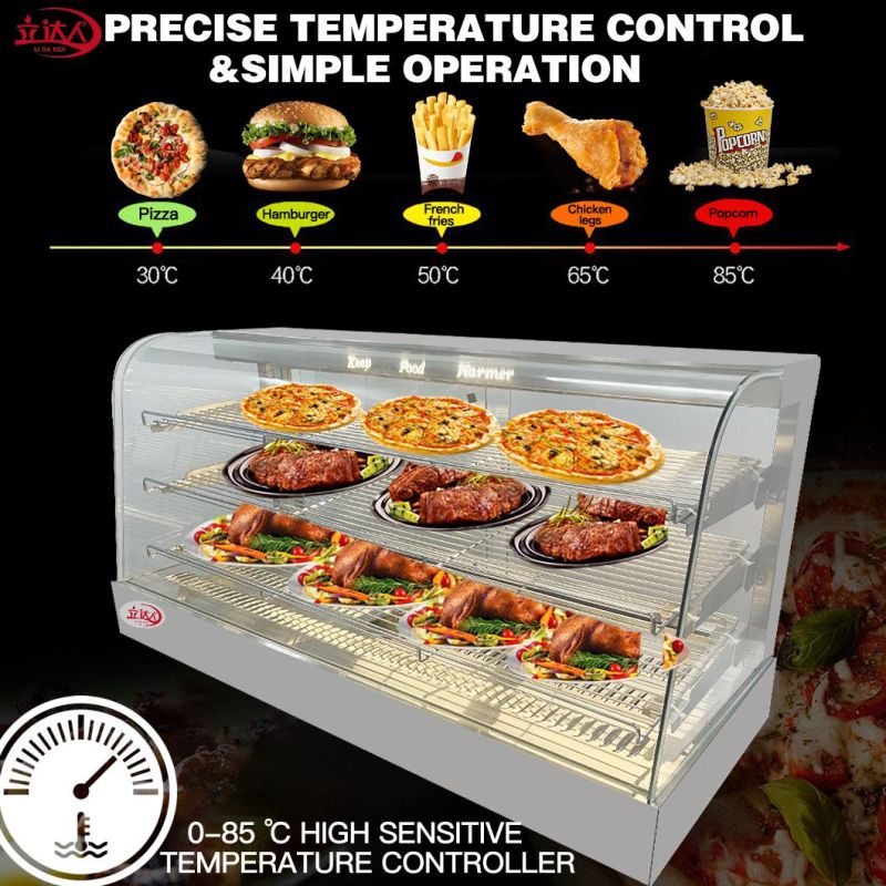Stainless Steel and Glass Warming Showcase Various Food Warming Showcase