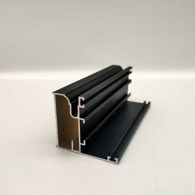 Aluminium Door Material Extruding Alloy Powder Coating Black